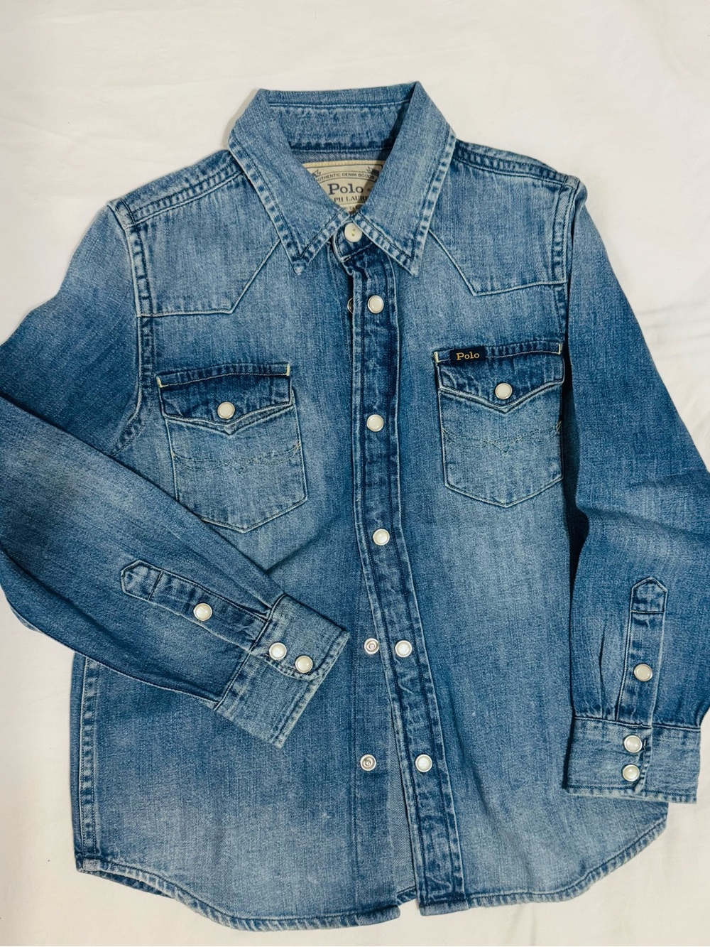 Polo by Ralph Lauren Boys Denim Western Button-Down Shirt - Blue